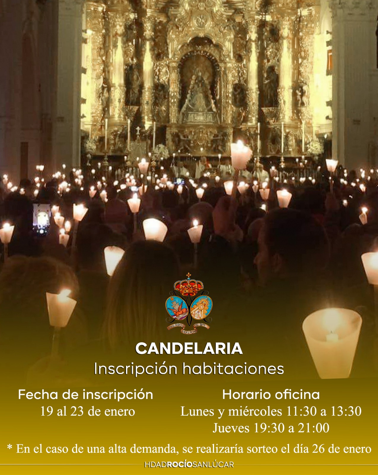 Candelaria. Inscripción habitaciones